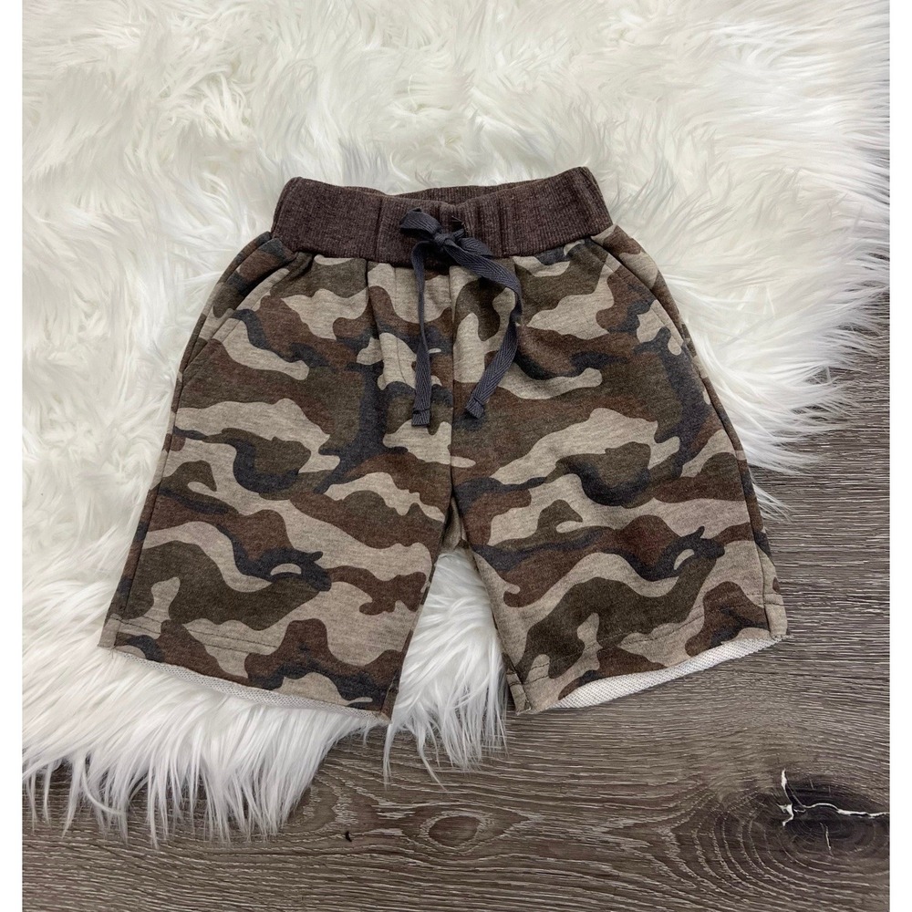 Siaomimi Toddler Green/Brown Army Camo Sweatshorts Size 18M NEW